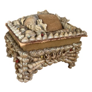 Antique Victorian Shell Encrusted Box For Sale
