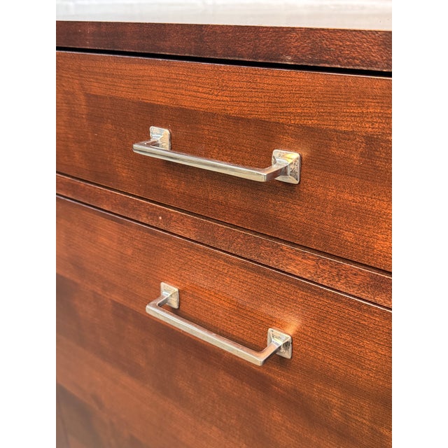 Brown Vintage Modern Walnut Office Credenza For Sale - Image 8 of 17