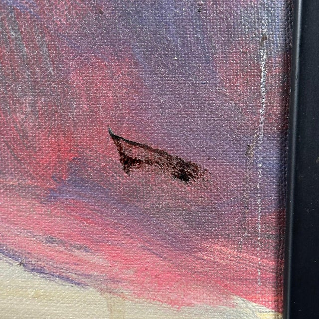Late 20th Century Large Original Figurative Expressionist Female Dancer Oil Painting Framed For Sale In Portland, ME - Image 6 of 7