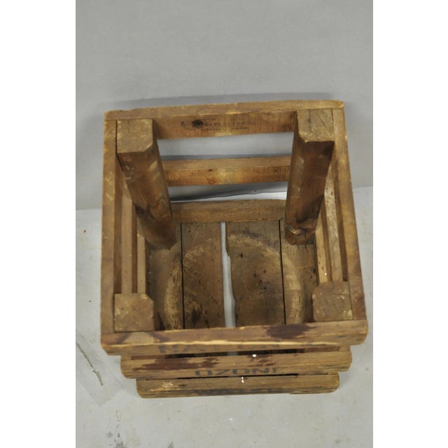Blue Vintage Great Bear Blue 5 Gallon Glass Carboy Jug in Wooden Crate For Sale - Image 8 of 13