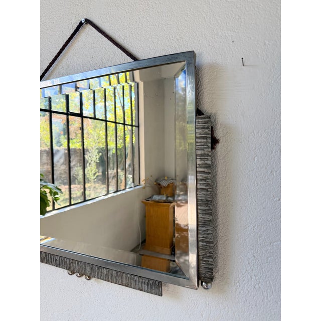 Art Deco Silver-Plated Metal Mirror, 1930s For Sale - Image 4 of 18