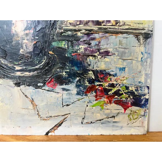 Helen Botway Bougainvillea in a Dark Urn Oil on Board Painting, Signed 1960's 1960's For Sale - Image 9 of 11