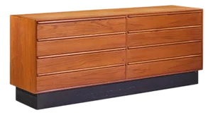 Westnofa Mid Century Teak Norwegian Teak 8 Drawer Lowboy Dresser