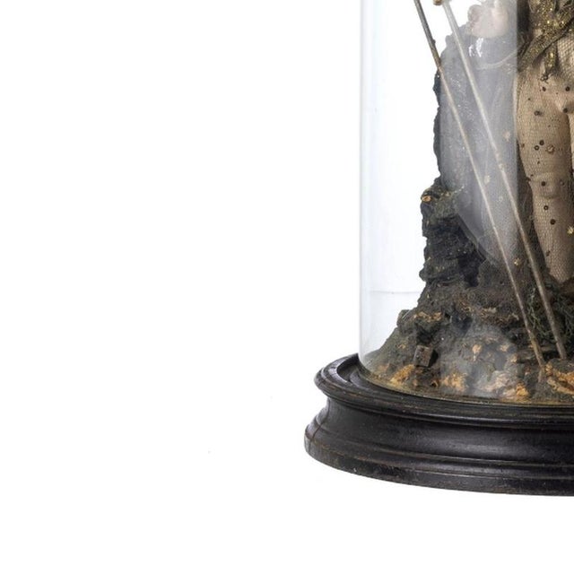 Portuguese Artist, Infant Jesus, 18th Century, Wood with Glass Dome For Sale - Image 3 of 6