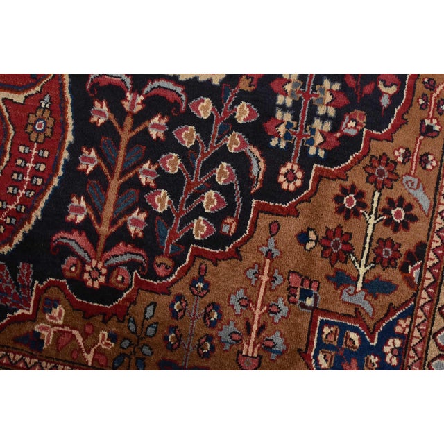 Mahvelat Rug 10′ X 13’2” Red Wool Vintage Traditional Hand-Knotted Carpet For Sale - Image 4 of 15
