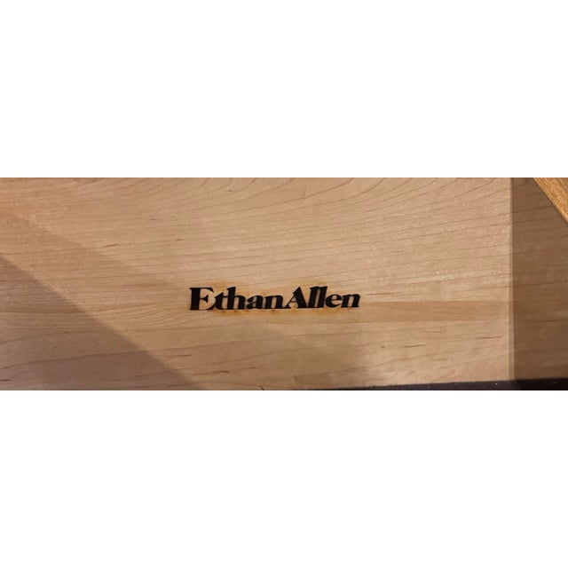 Vintage Ethan Allen Heirloom Nutmeg Maple CRP Shutter Cabinet and Hutch For Sale - Image 10 of 17