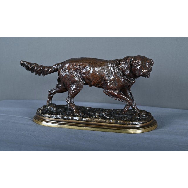 P-J. Mêne, Spaniel on Point, Mid-19th Century, Bronze For Sale - Image 4 of 17