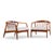 Milo Baughman for Thayer Coggin Mid Century Walnut Horseshoe Lounge Chairs - Pair Each chair measures: 28.25 wide x 28.75...