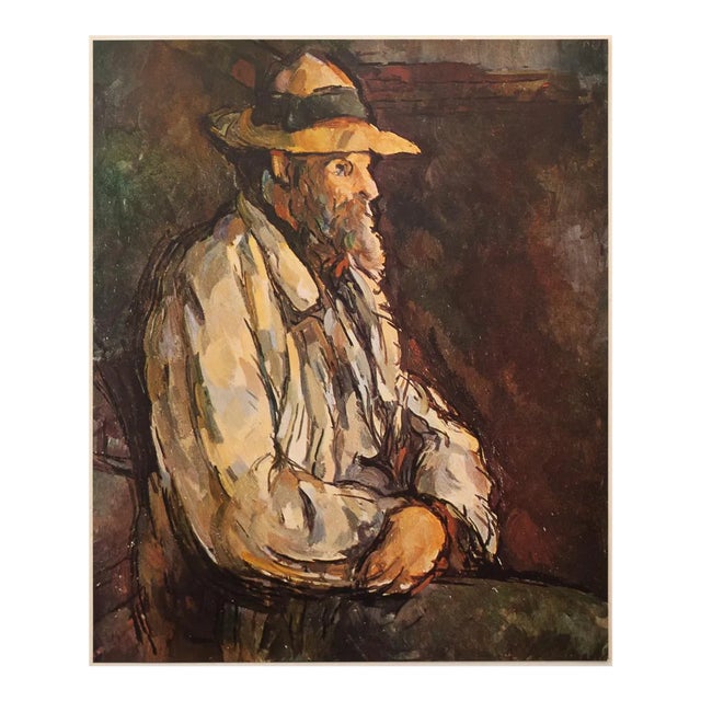 1940s After Paul Cezanne "Portrait of Vallier" First Edition Vintage Swiss Lithograph For Sale