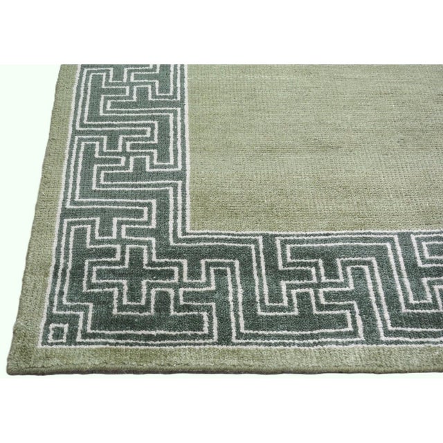 Art Deco Hand Knotted Wool Rug, 9'x12' For Sale - Image 4 of 5