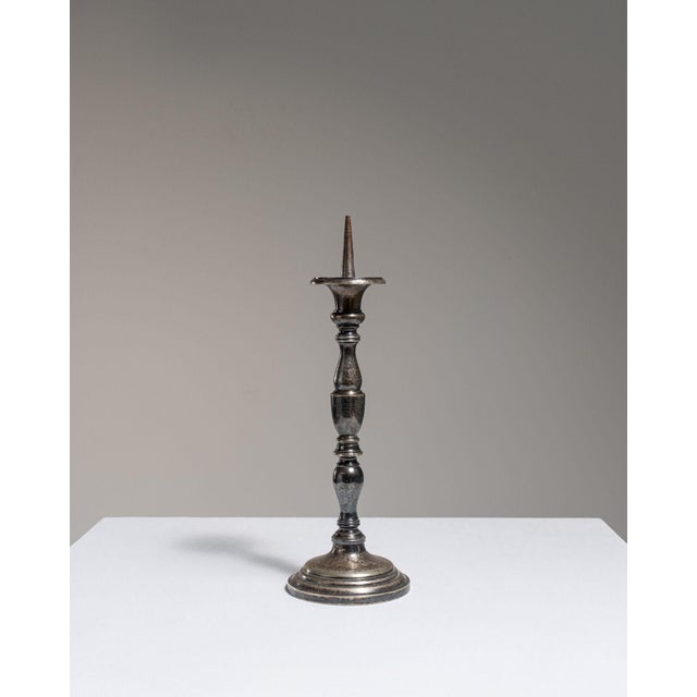 Early 20th Century Early 20th Century France Gray Silver Candlestick For Sale - Image 5 of 15