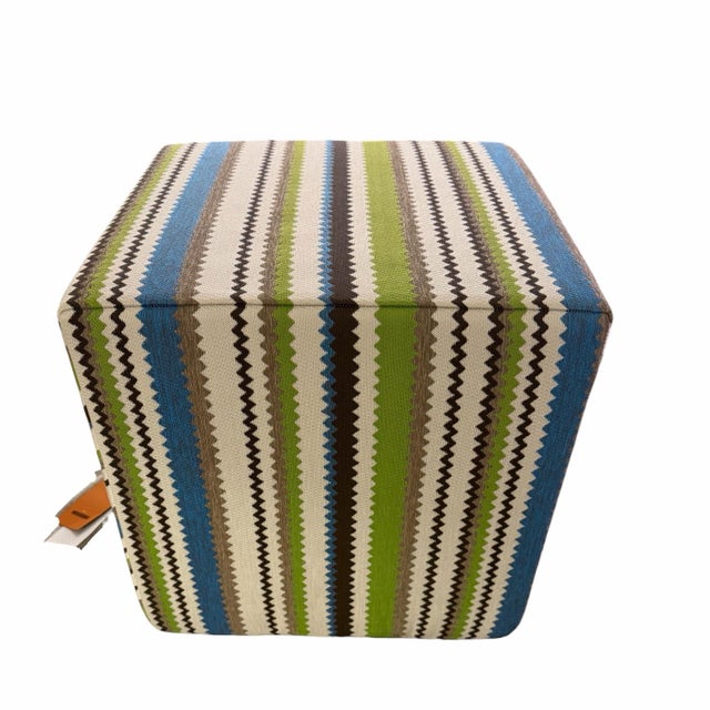 Missoni Home Zig Zag Striped Pillows and Cube Ottoman Pouf – Set of Four For Sale In Dallas - Image 6 of 8