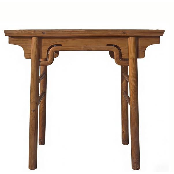 Retrieved from the Shanxi province in China, this altar table is made from solid elm, showcasing a striking natural grain...