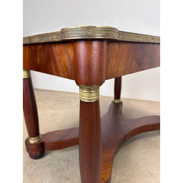 19th Century 19th Century French Empire Style Mahogany and Brass Side Tables For Sale - Image 5 of 12