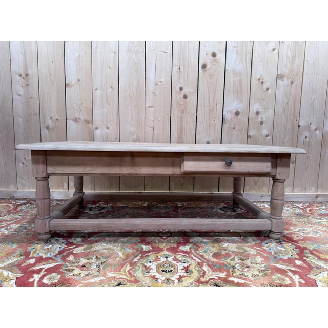 Louis XIII Style Cherrywood Coffee Table with Parquet Top, 1980s For Sale - Image 3 of 8