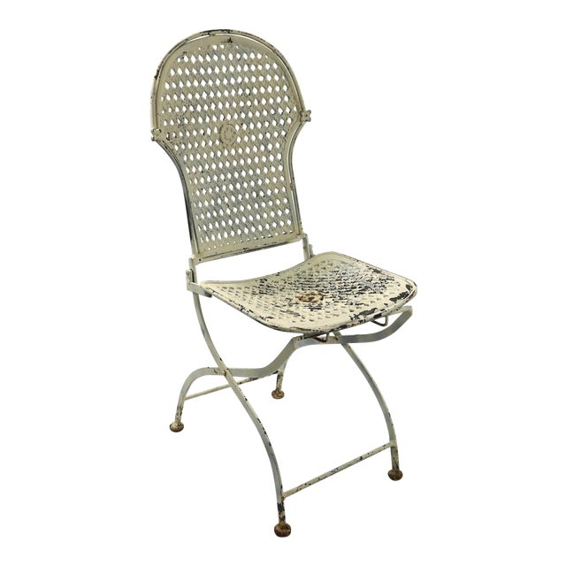 1920s Cast Iron Folding Bistro Garden Patio Chair Chairish