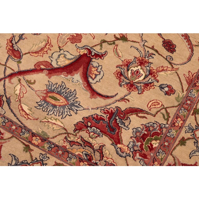 Shabby Chic Shabby Chic Medallion 1990's Pak-Persian Taupe/Red Wool Rug - 6'1'' X 8'10'' For Sale - Image 3 of 9