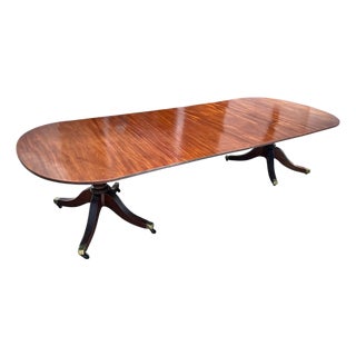 Early 19th Century Regency Two Pedestal Dining Table For Sale