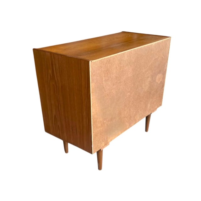Vintage Danish Modern Teak Bar Cabinet With Sliding Doors For Sale - Image 10 of 14