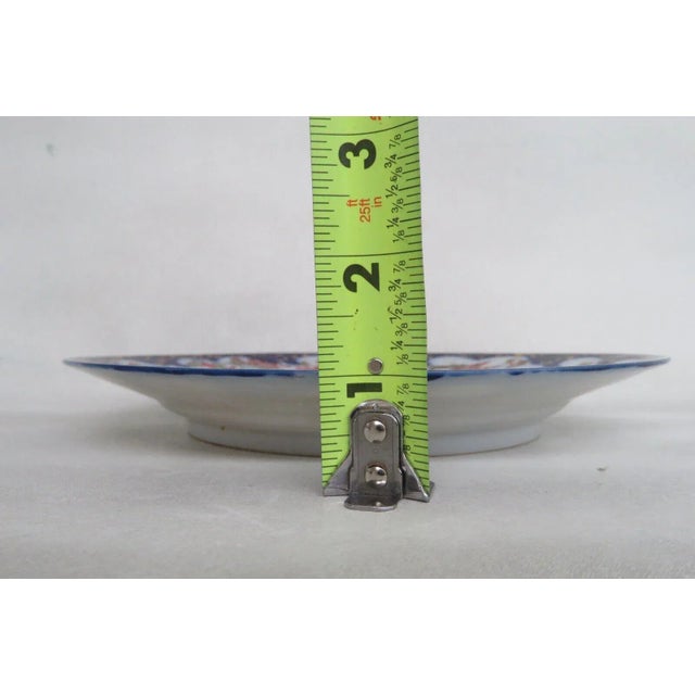 Mid 20th Century Japanese Porcelain Blue and Red Asian Geisha Village Decorative Plate For Sale - Image 5 of 7