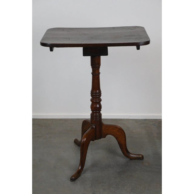 Antique English Tilt Top Side Table with a Square Sheet For Sale - Image 3 of 12