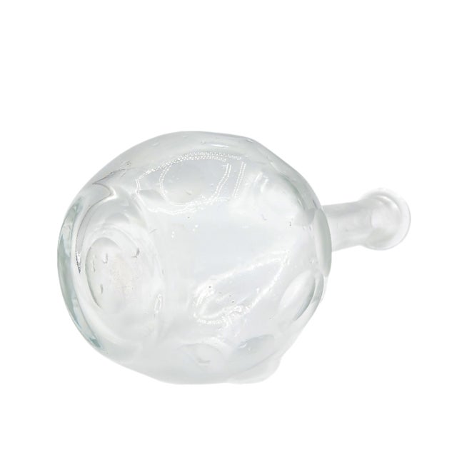 Vintage MCM Coin Optic Clear Glass Bud Vase For Sale - Image 4 of 4