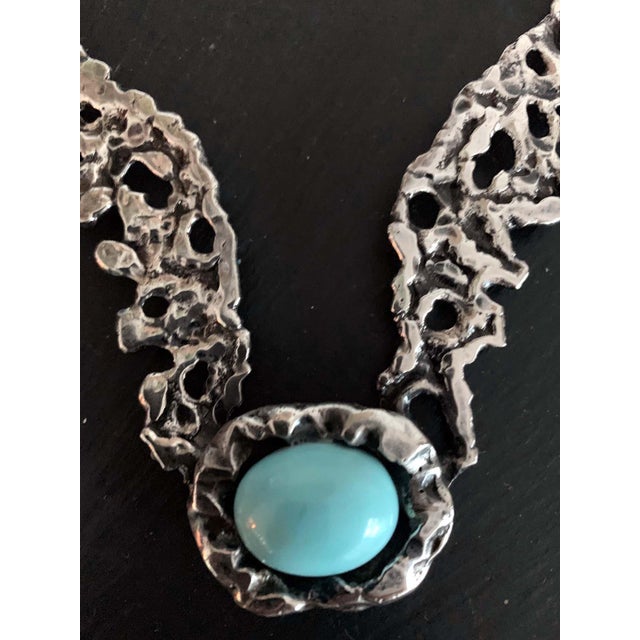 1960s Mexican Modernist Sterling Silver Necklace by Tane Orfebres For Sale - Image 5 of 9