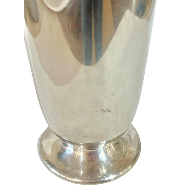Antique Art Deco Silver Plate Cocktail Shaker With Monogram B For Sale - Image 6 of 12
