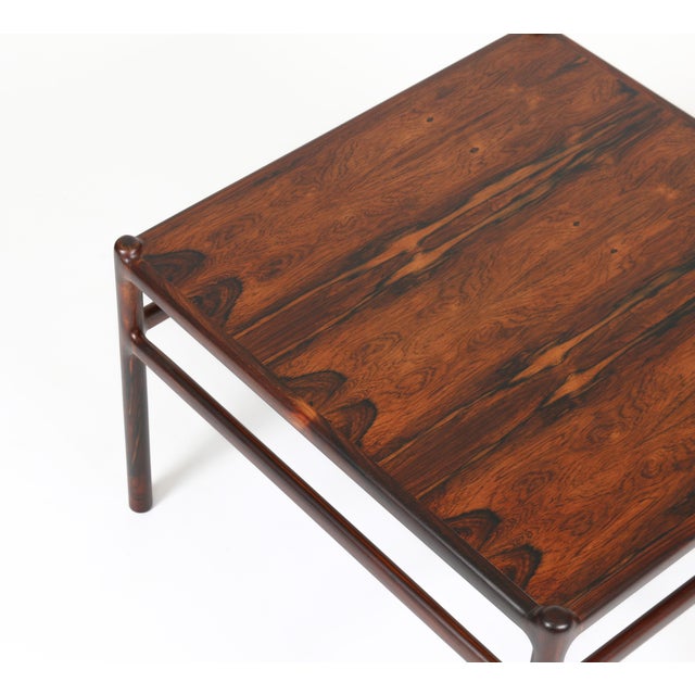 Brown Vintage 1960 Danish Square Rosewood Coffee or Corner Table by Cf Christensen For Sale - Image 8 of 12