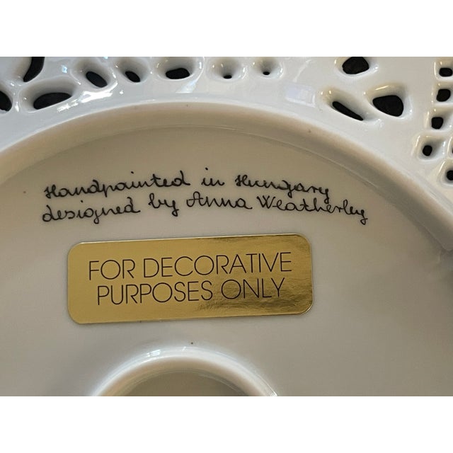 1990s Hand-Painted Decorative Plate For Sale - Image 6 of 7