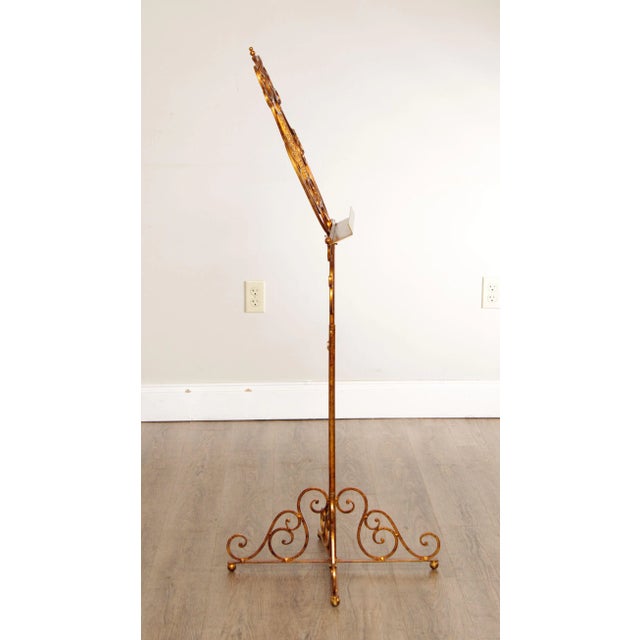Victorian Style Italian Gilt Metal Music Stand For Sale - Image 4 of 13