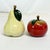 Ceramic 1980s Vintage Portuguese Arts & Crafts Majolica Pear & Apple Salt and Pepper Shakers. For Sale - Image 7 of 8