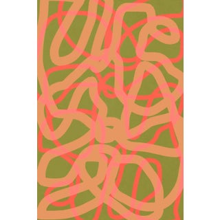 Abstract Art Print Pink & Green Contemporary Tone on Tone Artwork by Angela Cameron For Sale