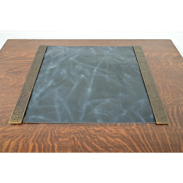 A gorgeous pair of Art Deco or Arts & Crafts period bronze blotter ends featuring symbols of the Zodiac, with a custom...