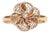 Late 20th Century 14K White Pink Rose Gold Diamond Filigree Floral Beehive Ring Estate, Size 6.5 For Sale