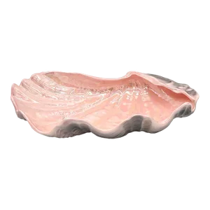 Vintage Iridescent Oyster Shell Ceramic Bowl