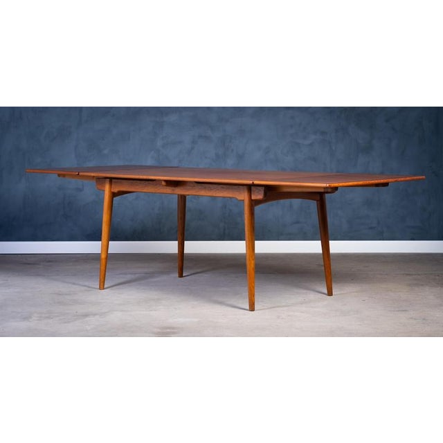 Andreas Tuck Teak AT-312 Dining Table attributed to Hans J. Wegner for Andres Tuck, 1950s For Sale - Image 4 of 12