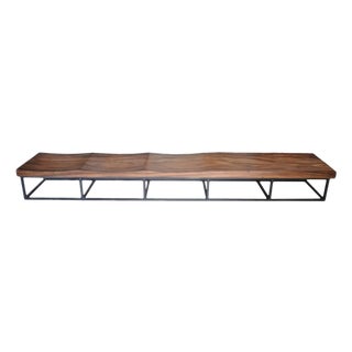 Andrianna Shamaris Single Slab Suar Wood Long Wave Bench For Sale