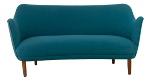Danish Modern Sofa in Teal Blue, 1950s.