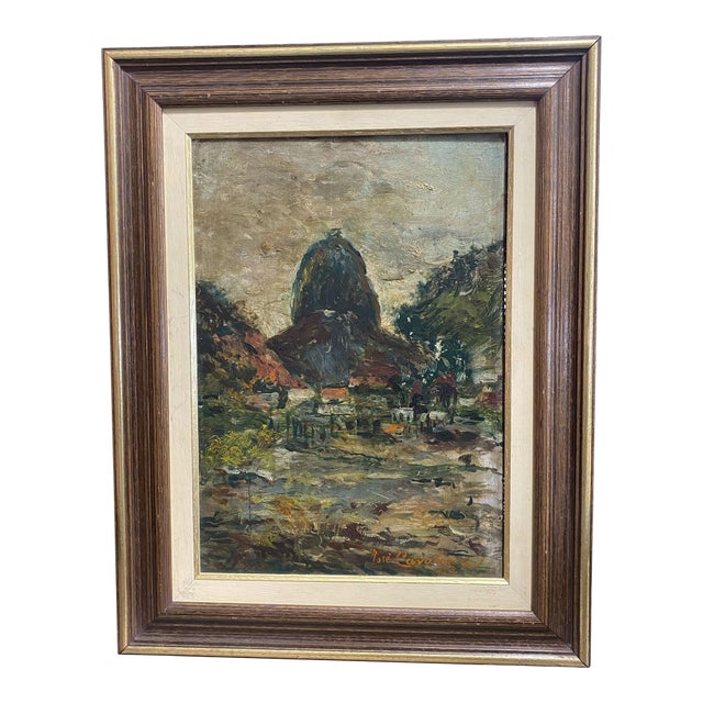 Oil on Wood Landscape Painting by the Brazilian Artist Jose Cavaliere Dated 1928 For Sale
