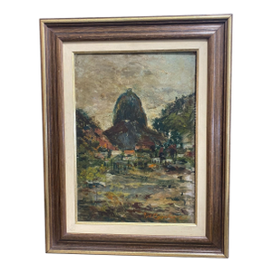 Oil on Wood Landscape Painting by the Brazilian Artist Jose Cavaliere Dated 1928