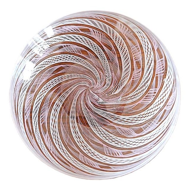 1950s Murano Glass Bowl in Latticino Technique, 1950s For Sale - Image 5 of 5