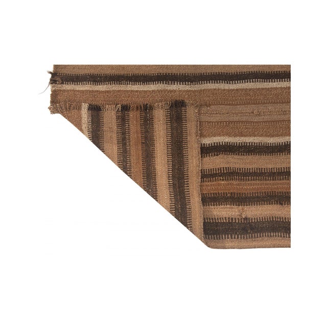 Brown Vintage Striped Kilim Rug - 2`9" X 7`8" For Sale In Los Angeles - Image 6 of 6