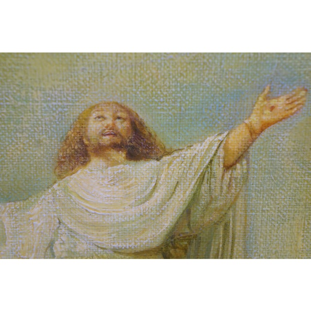 20th Century "The Ascension of Christ" Baroque Oil Painting After Rembrandt 30" For Sale - Image 12 of 12