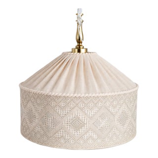 1960s Mid Century Modern Pendant in Linen and Lace Sweden For Sale