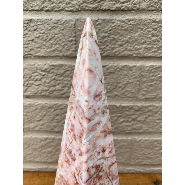 Pink Pink Marble Obelisks With Dramatic Veining, a Pair For Sale - Image 8 of 9