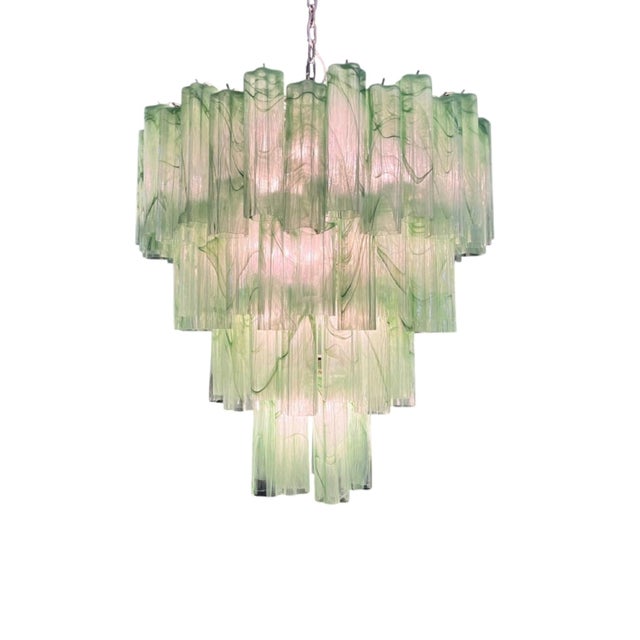 Green Murano Glass Waterfall Chandelier from Justfurnituress SRL For Sale - Image 13 of 18