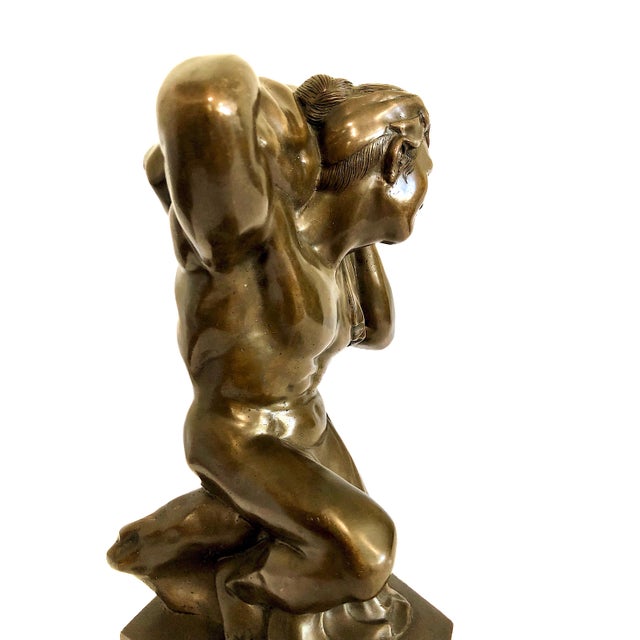 Bronze Vietnamese Bronze Sculpture of a Burdened Man, by Gia-Lợi For Sale - Image 8 of 14