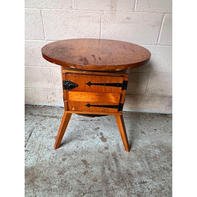 Early 20th Century Rustic Farmhouse Style Pine Side Table Cabinet For Sale - Image 11 of 11