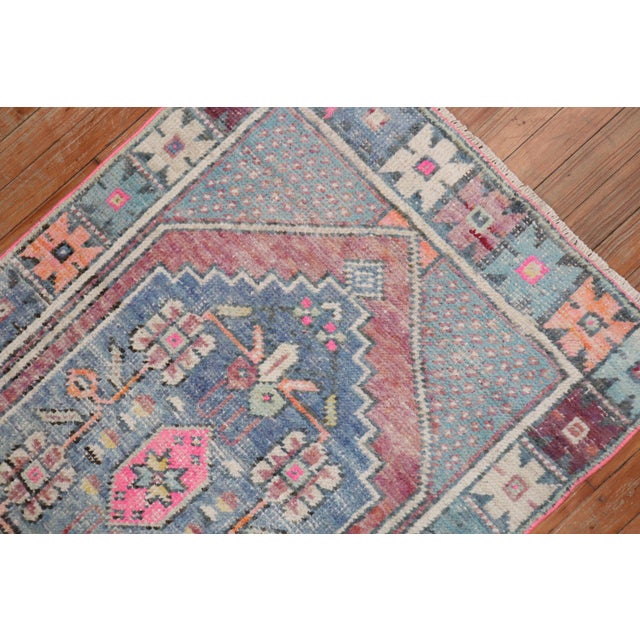 Vintage Zabihi Collection Turkish Lavender Pink Anatolian Small Rug - 2'7" x 3'11" For Sale In New York - Image 6 of 8